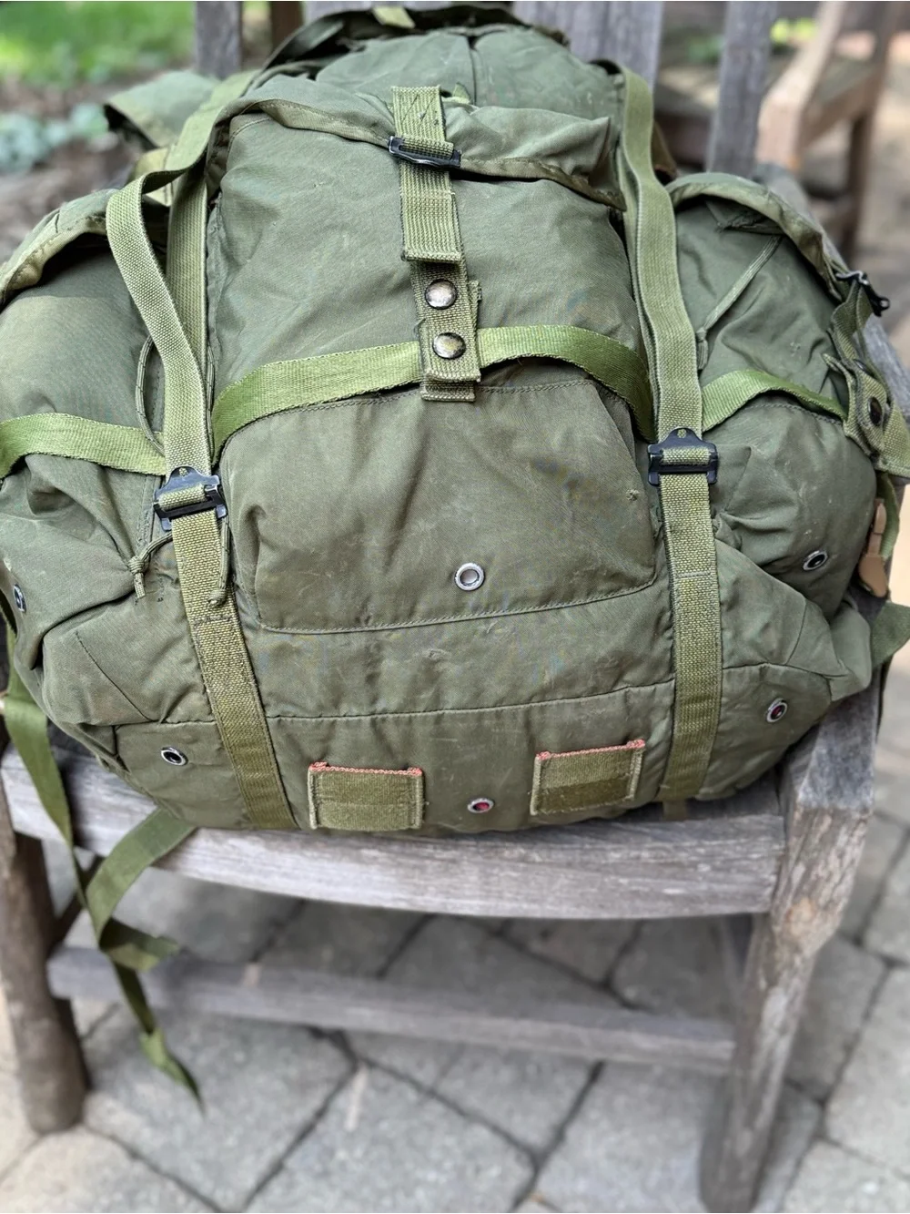 Vintage USGI Large ALICE Pack OD Green Cargo Field Rucksack Backpack (w/o Frame)